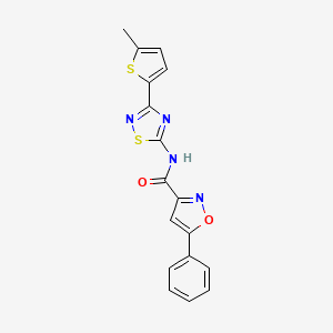 molecular formula C17H12N4O2S2 B4517696 N-[3-(5-methyl-2-thienyl)-1,2,4-thiadiazol-5-yl]-5-phenyl-3-isoxazolecarboxamide 