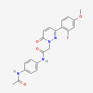 molecular formula C21H19FN4O4 B4517699 N-[4-(acetylamino)phenyl]-2-[3-(2-fluoro-4-methoxyphenyl)-6-oxo-1(6H)-pyridazinyl]acetamide 