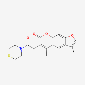 3,5,9-trimethyl-6-[2-oxo-2-(4-thiomorpholinyl)ethyl]-7H-furo[3,2-g]chromen-7-one