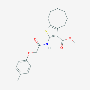 molecular formula C21H25NO4S B451775 Methyl 2-{[(4-methylphenoxy)acetyl]amino}-4,5,6,7,8,9-hexahydrocycloocta[b]thiophene-3-carboxylate 