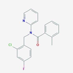 N-[(2-CHLORO-4-FLUOROPHENYL)METHYL]-2-METHYL-N-(PYRIDIN-2-YL)BENZAMIDE