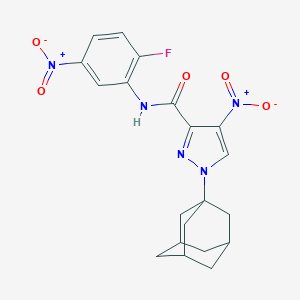 molecular formula C20H20FN5O5 B451777 1-(1-adamantyl)-N-{2-fluoro-5-nitrophenyl}-4-nitro-1H-pyrazole-3-carboxamide 