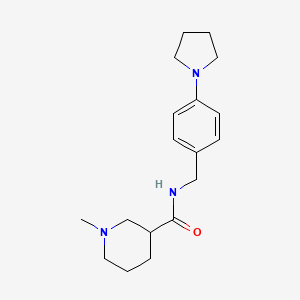 molecular formula C18H27N3O B4517774 1-甲基-N-[4-(1-吡咯烷基)苄基]-3-哌啶甲酰胺 