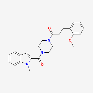 molecular formula C24H27N3O3 B4517800 2-({4-[3-(2-methoxyphenyl)propanoyl]-1-piperazinyl}carbonyl)-1-methyl-1H-indole 