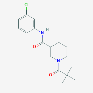 molecular formula C17H23ClN2O2 B4517805 N-(3-chlorophenyl)-1-(2,2-dimethylpropanoyl)-3-piperidinecarboxamide 