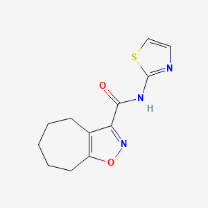 molecular formula C12H13N3O2S B4517818 N-(1,3-thiazol-2-yl)-5,6,7,8-tetrahydro-4H-cyclohepta[d][1,2]oxazole-3-carboxamide 