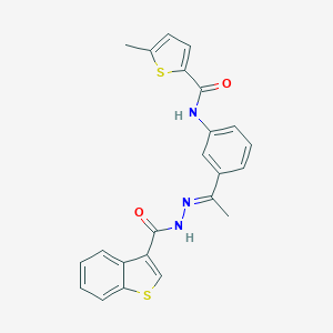 N-{3-[N-(1-benzothien-3-ylcarbonyl)ethanehydrazonoyl]phenyl}-5-methyl-2-thiophenecarboxamide