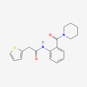 molecular formula C18H20N2O2S B4517872 N-[2-(1-piperidinylcarbonyl)phenyl]-2-(2-thienyl)acetamide 