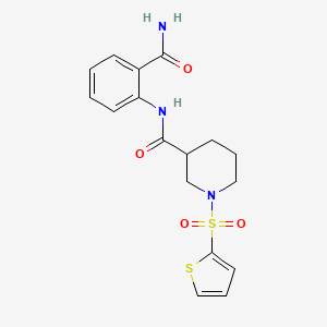 molecular formula C17H19N3O4S2 B4517877 N-[2-(aminocarbonyl)phenyl]-1-(2-thienylsulfonyl)-3-piperidinecarboxamide 