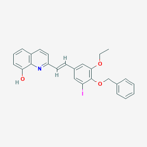 molecular formula C26H22INO3 B451790 2-{2-[4-(Benzyloxy)-3-ethoxy-5-iodophenyl]vinyl}-8-quinolinol 