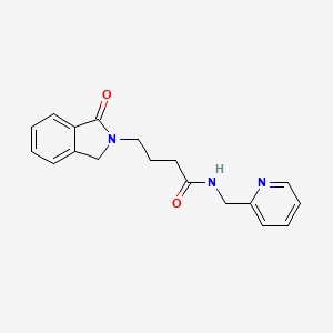 molecular formula C18H19N3O2 B4517902 4-(1-oxo-1,3-dihydro-2H-isoindol-2-yl)-N-(2-pyridinylmethyl)butanamide 