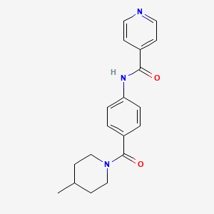 molecular formula C19H21N3O2 B4517925 N-{4-[(4-methyl-1-piperidinyl)carbonyl]phenyl}isonicotinamide 