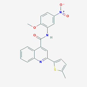 molecular formula C22H17N3O4S B451795 N-(2-methoxy-5-nitrophenyl)-2-(5-methylthiophen-2-yl)quinoline-4-carboxamide 