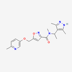 molecular formula C19H23N5O3 B4517977 N-[1-(3,5-二甲基-1H-吡唑-4-基)乙基]-N-甲基-5-{[(6-甲基-3-吡啶基)氧基]甲基}-3-异恶唑甲酰胺 