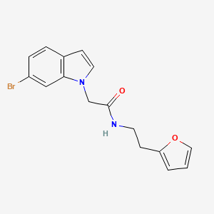 molecular formula C16H15BrN2O2 B4517979 2-(6-溴-1H-吲哚-1-基)-N-[2-(2-呋喃基)乙基]乙酰胺 