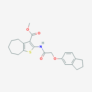 methyl 2-{[(2,3-dihydro-1H-inden-5-yloxy)acetyl]amino}-5,6,7,8-tetrahydro-4H-cyclohepta[b]thiophene-3-carboxylate