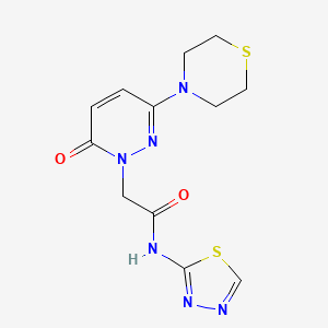 2-[6-oxo-3-(4-thiomorpholinyl)-1(6H)-pyridazinyl]-N-1,3,4-thiadiazol-2-ylacetamide