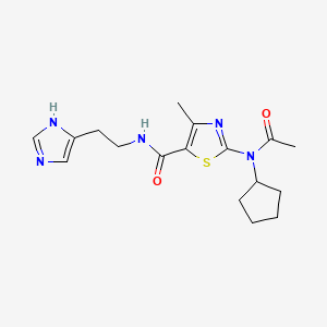 2-[acetyl(cyclopentyl)amino]-N-[2-(1H-imidazol-4-yl)ethyl]-4-methyl-1,3-thiazole-5-carboxamide