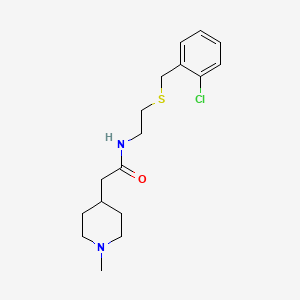 molecular formula C17H25ClN2OS B4518010 N-{2-[(2-chlorobenzyl)thio]ethyl}-2-(1-methyl-4-piperidinyl)acetamide 