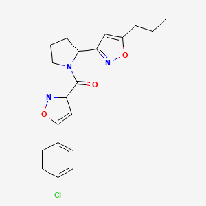 3-{1-[5-(4-Chlorophenyl)-1,2-oxazole-3-carbonyl]pyrrolidin-2-YL}-5-propyl-1,2-oxazole