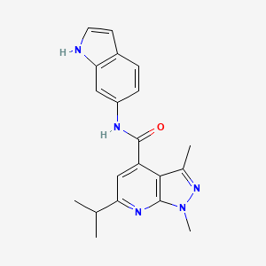 molecular formula C20H21N5O B4518035 N-1H-吲哚-6-基-6-异丙基-1,3-二甲基-1H-吡唑并[3,4-b]吡啶-4-酰胺 