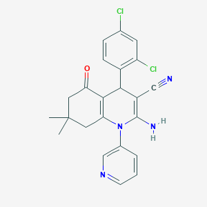 molecular formula C23H20Cl2N4O B451805 2-Amino-4-(2,4-dichlorophenyl)-7,7-dimethyl-5-oxo-1-(3-pyridinyl)-1,4,5,6,7,8-hexahydro-3-quinolinecarbonitrile 