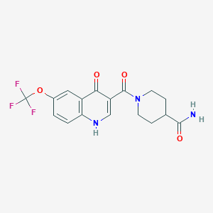 1-{[4-Hydroxy-6-(trifluoromethoxy)quinolin-3-yl]carbonyl}piperidine-4-carboxamide