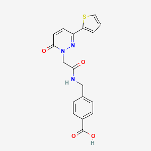 molecular formula C18H15N3O4S B4518054 4-[({[6-oxo-3-(thiophen-2-yl)pyridazin-1(6H)-yl]acetyl}amino)methyl]benzoic acid 