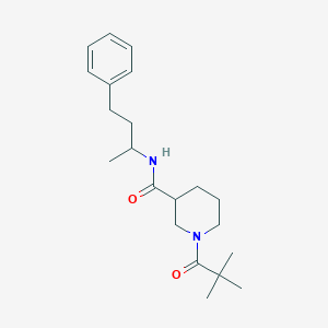 1-(2,2-dimethylpropanoyl)-N-(1-methyl-3-phenylpropyl)-3-piperidinecarboxamide