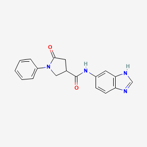 molecular formula C18H16N4O2 B4518061 N-1H-benzimidazol-6-yl-5-oxo-1-phenyl-3-pyrrolidinecarboxamide 