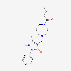 molecular formula C20H28N4O3 B4518076 4-{[4-(methoxyacetyl)-1,4-diazepan-1-yl]methyl}-1,5-dimethyl-2-phenyl-1,2-dihydro-3H-pyrazol-3-one 