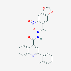 N'-({6-nitro-1,3-benzodioxol-5-yl}methylene)-2-(2-methylphenyl)-4-quinolinecarbohydrazide