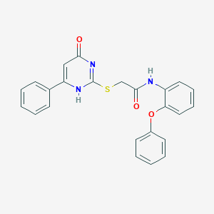 molecular formula C24H19N3O3S B451809 2-[(4-hydroxy-6-phenyl-2-pyrimidinyl)sulfanyl]-N-(2-phenoxyphenyl)acetamide CAS No. 374697-81-1