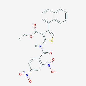 molecular formula C24H17N3O7S B451810 Ethyl 2-({2,4-bisnitrobenzoyl}amino)-4-(1-naphthyl)-3-thiophenecarboxylate 