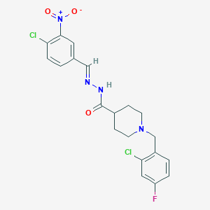 molecular formula C20H19Cl2FN4O3 B451812 1-(2-chloro-4-fluorobenzyl)-N'-{4-chloro-3-nitrobenzylidene}-4-piperidinecarbohydrazide 