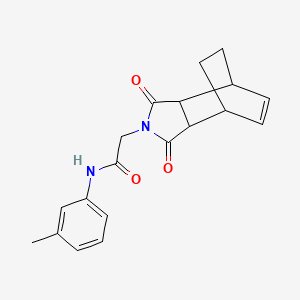 2-(3,5-dioxo-4-azatricyclo[5.2.2.02,6]undec-8-en-4-yl)-N-(3-methylphenyl)acetamide