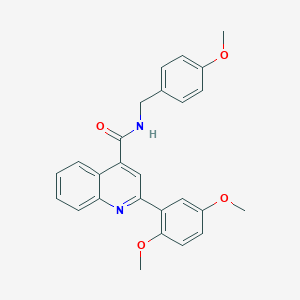 molecular formula C26H24N2O4 B451813 2-(2,5-dimethoxyphenyl)-N-(4-methoxybenzyl)-4-quinolinecarboxamide 