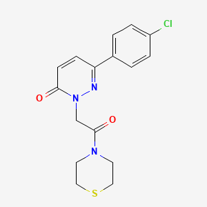 molecular formula C16H16ClN3O2S B4518183 6-(4-chlorophenyl)-2-[2-oxo-2-(4-thiomorpholinyl)ethyl]-3(2H)-pyridazinone 