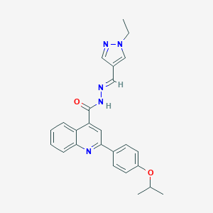 molecular formula C25H25N5O2 B451819 N'-[(1-ethyl-1H-pyrazol-4-yl)methylene]-2-(4-isopropoxyphenyl)-4-quinolinecarbohydrazide 