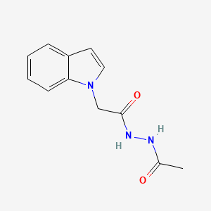 molecular formula C12H13N3O2 B4518247 N'-乙酰-2-(1H-吲哚-1-基)乙酰肼 