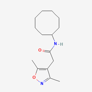 molecular formula C15H24N2O2 B4518286 N-cyclooctyl-2-(3,5-dimethyl-4-isoxazolyl)acetamide 