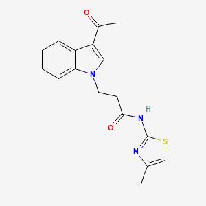 3-(3-acetyl-1H-indol-1-yl)-N-(4-methyl-1,3-thiazol-2-yl)propanamide