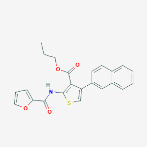 molecular formula C23H19NO4S B451834 Propyl 2-(2-furoylamino)-4-(2-naphthyl)-3-thiophenecarboxylate 
