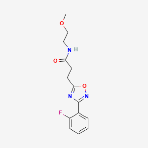 molecular formula C14H16FN3O3 B4518345 3-[3-(2-fluorophenyl)-1,2,4-oxadiazol-5-yl]-N-(2-methoxyethyl)propanamide 