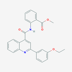 molecular formula C26H22N2O4 B451835 Methyl 2-({[2-(3-ethoxyphenyl)quinolin-4-yl]carbonyl}amino)benzoate 