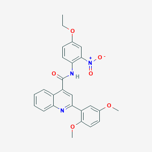 molecular formula C26H23N3O6 B451836 2-(2,5-dimethoxyphenyl)-N-(4-ethoxy-2-nitrophenyl)quinoline-4-carboxamide 