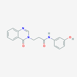 molecular formula C17H15N3O3 B4518366 N-(3-hydroxyphenyl)-3-(4-oxo-3(4H)-quinazolinyl)propanamide 