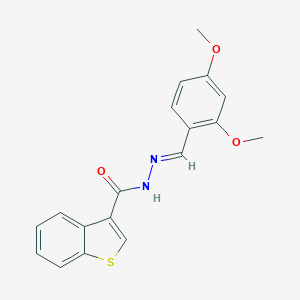 molecular formula C18H16N2O3S B451837 N'-(2,4-dimethoxybenzylidene)-1-benzothiophene-3-carbohydrazide 