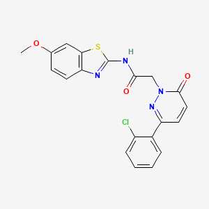 molecular formula C20H15ClN4O3S B4518451 2-[3-(2-chlorophenyl)-6-oxopyridazin-1(6H)-yl]-N-[(2Z)-6-methoxy-1,3-benzothiazol-2(3H)-ylidene]acetamide 