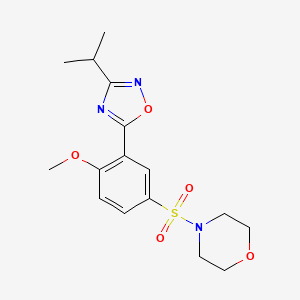 molecular formula C16H21N3O5S B4518459 4-{[3-(3-异丙基-1,2,4-恶二唑-5-基)-4-甲氧基苯基]磺酰基}吗啉 